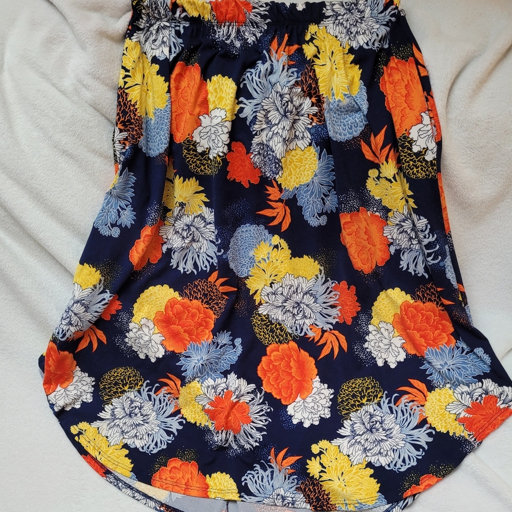 Floral Midi Skirt L